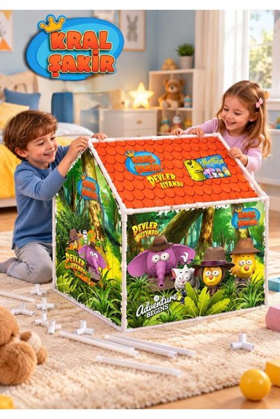 Tıfıl Toys Kral Şakir Lisanslı Çocuk Çadırı Çift Yönlü Hayal Evi 100 x 100 CM...