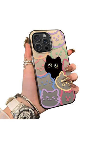CHICASELUX حافظة هاتف متوافقة مع iPhone 16 Pro Max ذات شكل قطة ملونة ومضادة ل...
