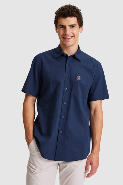 U.S. Polo Assn. Men's Navy Blue Short Sleeve Shirt 50319023-Vr033