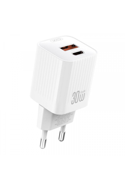 XO Design L149 Network Charger, 30W, 3A, 1 x USB-A - 1 x USB-C, White