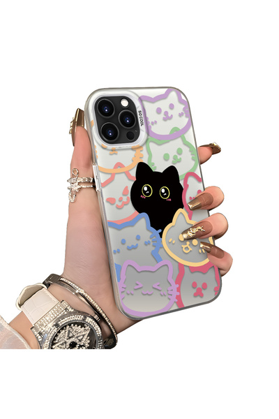 CHICASELUX حافظة هاتف متوافقة مع iPhone 13 Pro ذات شكل قطة ملونة ومضادة للصدمات