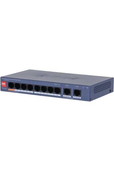 DAHUA Switch CS4010-8ET2GT-60, Gestionat L2, 10 porturi Gigabit (8 PoE+), PoE...