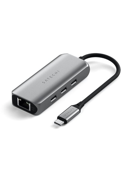 Satechi Hub USB-C 4-în-1 cu Ethernet de 2.5 Gigabit - Gri Spațial
