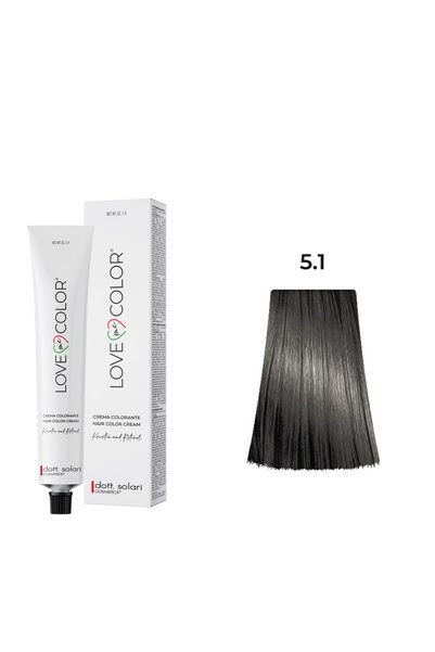 dott. solari COSMETICS Love Me Color Βαφή Μαλλιών 5.1 Ανοιχτό Καστανό Σταχτί ...