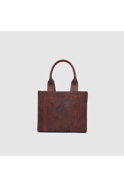 TOGO Kadın Taba Sentetik Deri Fermuarlı Casual Tote Çanta [TG930316]