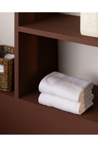 Madame Coco Ryella 2-Pack 100% Cotton Dobby Hand Towels - White - 30X30 cm