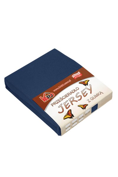 Karo Cearceaf cu banda elastica Karo, Jerseu, 90x200cm, 150g/m2, Bleumarin