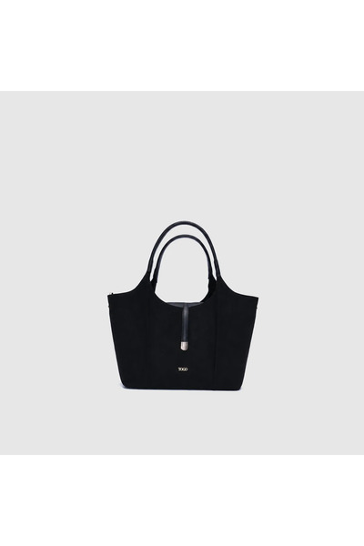 TOGO Kadın Siyah Sentetik Deri Minimal Tote Çanta [TG930319]