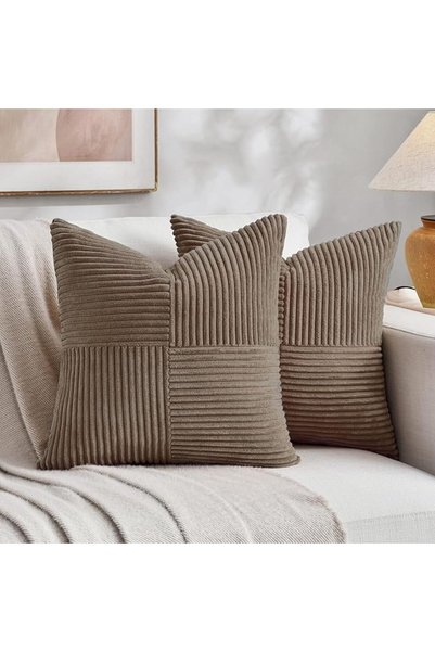 Fancy Homi 2 Packs Grey Blue Decorative Throw Pillow Covers 18x18 Inch for Co...