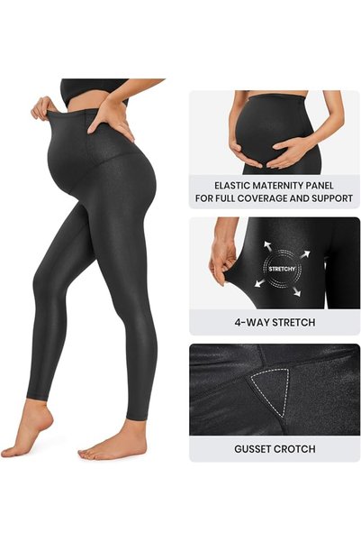 CRZ YOGA Womens Butterluxe Maternity Leggings over the Belly 28" - Workout Activewear Yoga Pregnancy