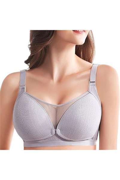 Dress Cici Cotton Nursing Bra for Large Breasts, Front Snap Feeding Bra With ...