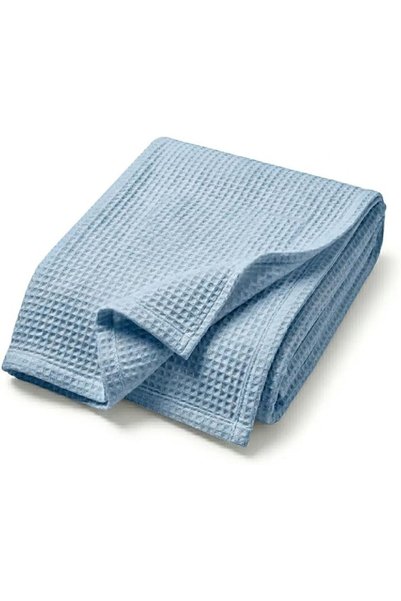 EBREEZZ Premium Waffle Blanket, Cotton, 160x230 cm, 280 GSM Light Blue color ...