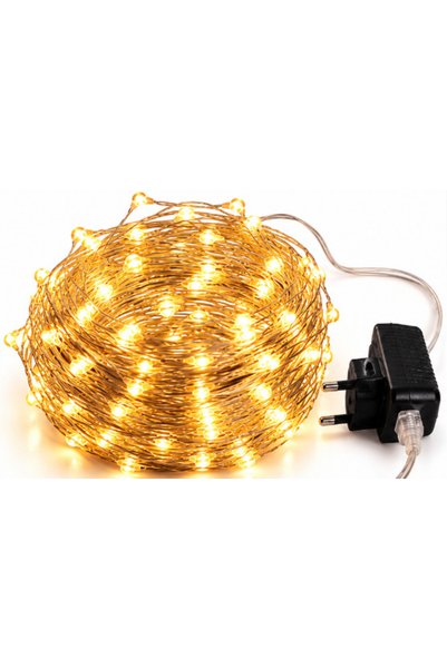 LILY Sistem de iluminat LED ALB CALD cu 600 LED-uri, 30 metri fir de cupru al...