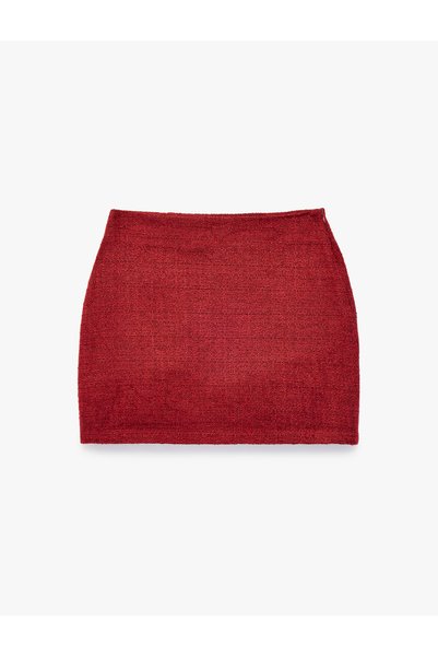 Koton A Kesim Dokulu Mini Tüvit Etek