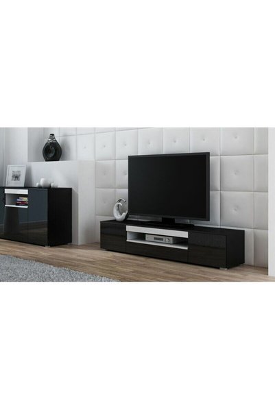 Other Cama Meble Viva 180 TV chest, Black-White