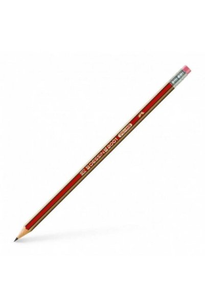 Faber Castell 112100 ΜΟΛΥΒΙ ΜΕ ΓΟΜΟΛΑΙΤΡΑ ΝΤΕΣΙΝ 2001 ΚΟΚΚΙΝΟ/ΧΡΥΣΟ 2 1/2=HB