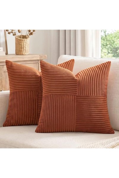 Fancy Homi 2 Packs Grey Blue Decorative Throw Pillow Covers 18x18 Inch for Co...