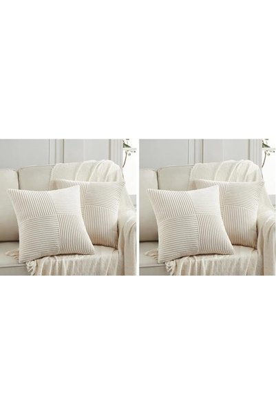Fancy Homi 2 Packs Grey Blue Decorative Throw Pillow Covers 18x18 Inch for Co...