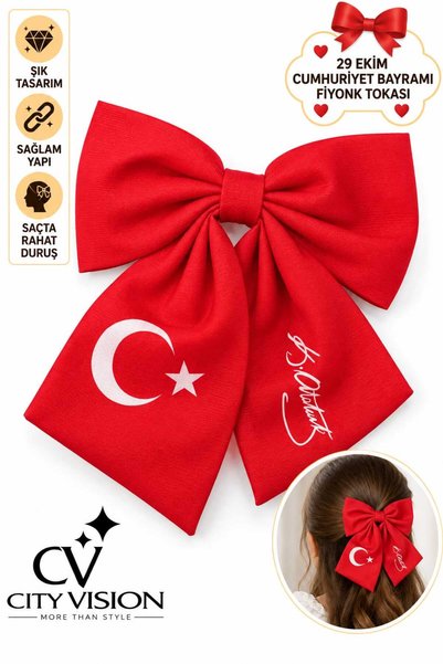 cityvision National Holiday Hairpin - Bowknot Red Hairpin Medium/Large Size