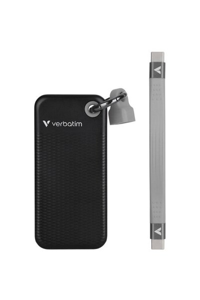Verbatim Unitate SSD externă de buzunar, 512GB, USB-C 3.2 Gen 2, Negru-Gri
