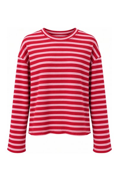 Özge Özgenç Çizgili Oversize Basic Bluz