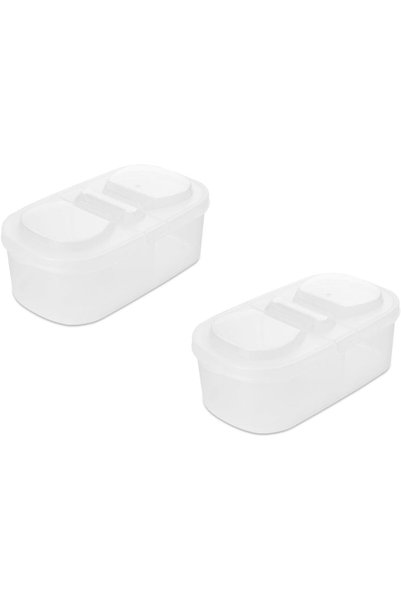 Arabest 2-Piece Seasoning and Snack Storage Box with Lid for Drawer, Clear, W...