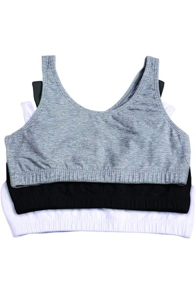 Fruit of the loom حمالة صدر رياضية قطنية مبطنة ومرنة للفتيات الكبيرات