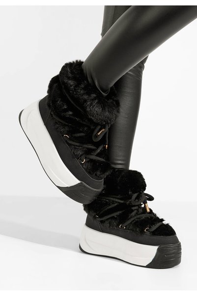 B T Shoes Βόσνια γυναικεία μαύρα μποτάκια