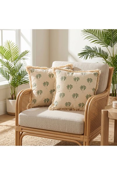 Lifestyle Palm Tree Print 2-Piece Filled Cushion Set - 45x45 cms
