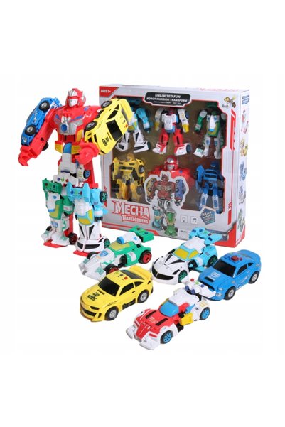 Midex SET FIGURI ROBOTI DE MĂRIME MARE CU SUNETE, 5 BUCĂȚI, SE TRANSFORMĂ ÎN ...
