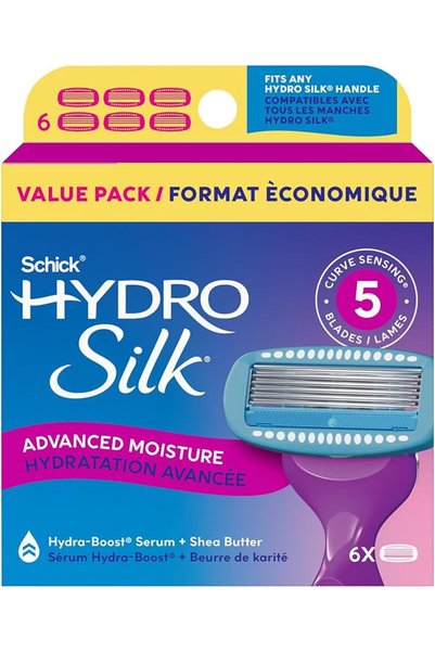 Schick Hydro Silk شفرات استبدال لشفرة الحلاقة النسائية، 6 قطع