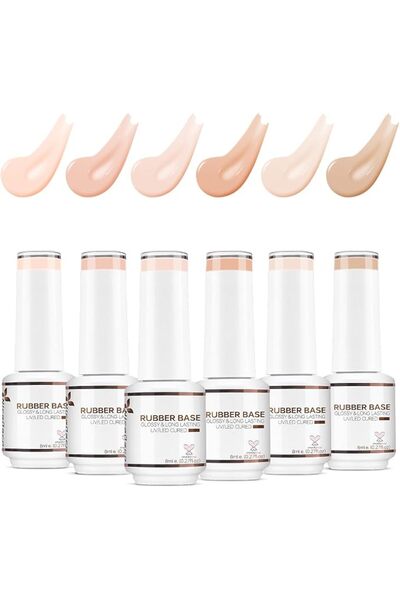 Nicedeco 4 In 1 Rubber Base Gel Set For Nails Nude Rose Pink Sheer Color Gel ...
