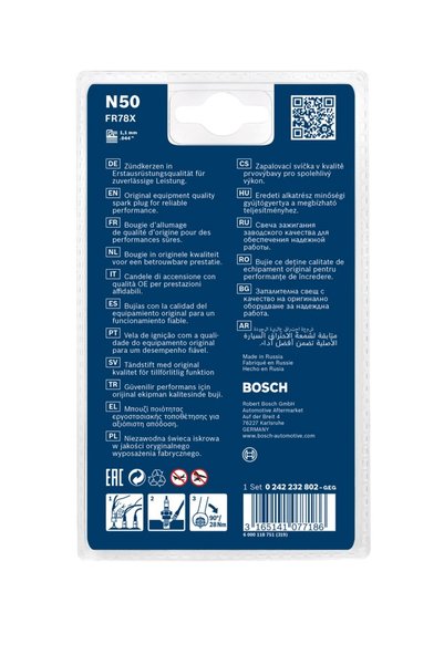 Bosch FR78X (510/N50) - Bujii Super 4 - set 4 bucăți, nichel