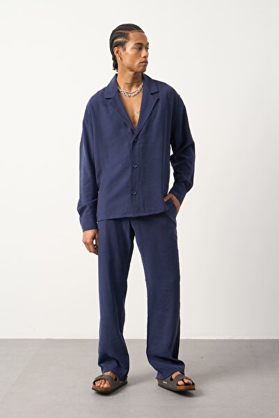 Mesfeno Tencel Kumaş Oversize Gömlek Ceket
