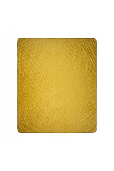Eurofirany Cuvertură de pat modernă elegantă LUIZ 200X220 Muștar