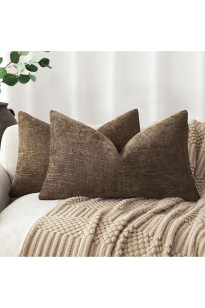 Foindtower مجموعة من 2 غطاء وسادة زخرفي ناعم الملمس من الشينيل، أغطية وسائد ل...