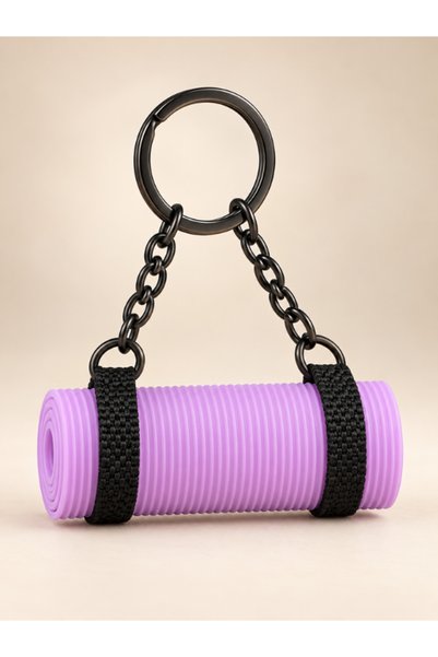 Dörtel Tedarik Mini Yoga Mat Keychain – Bag Accessory with a Rolled Pilates M...
