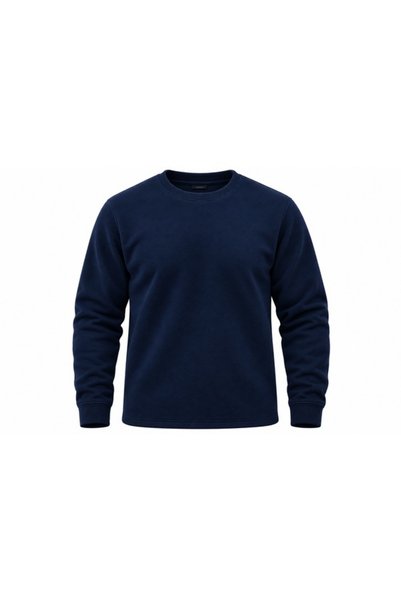Generic Brand Crew Neck Winter Sweatshirt Long Sleeve Navy Blue