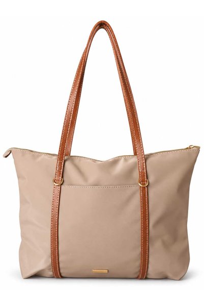 JUST WOMAN Women's Mink Tote Technical Fabric Shoulder Bag