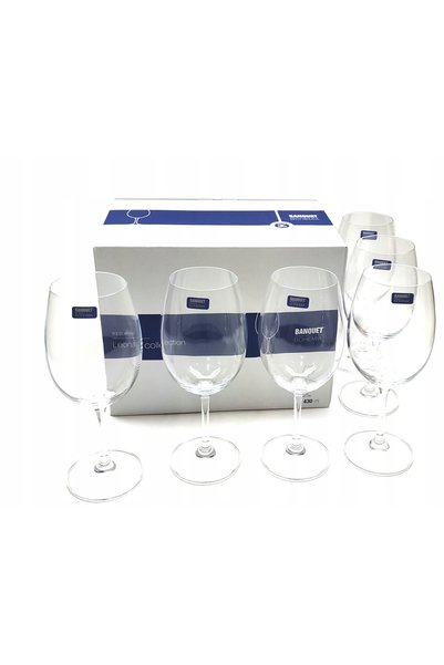 Bohemia Pahare de vin roșu LEONA incolore 430ml 6 bucăți