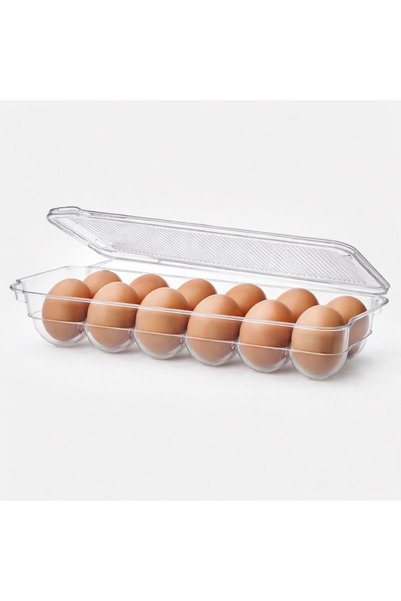 OEM Suport transparent din plastic pentru ouă, cu 12 compartimente, 32x8x11cm