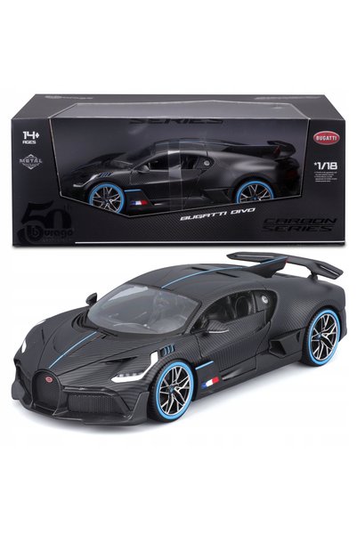 BBURAGO Bugatti Divo 1:18 SERIA CARBON MODEL ANIVERSAR 18-11101
