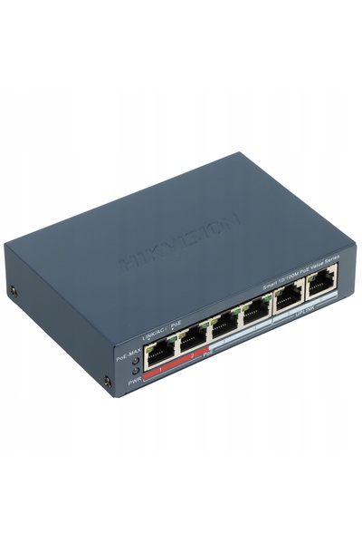 Hikvision SWITCH POE DS-3E1106P-EI/M cu 6 porturi, 4xPOE 45W 54V 10/100 Mbps