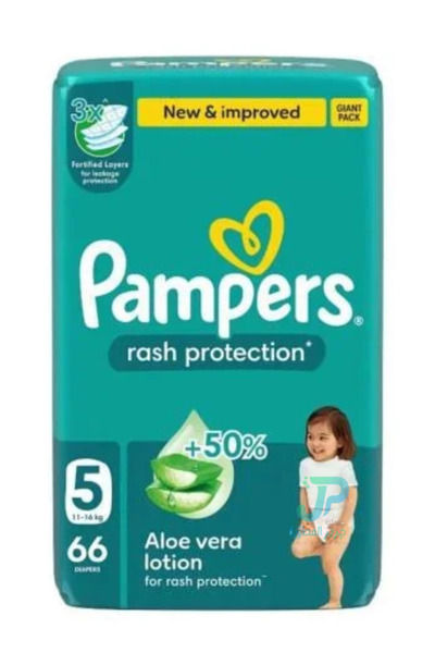 Pampers حفاضات حماية من الطفح الجلدي مقاس 5 (66 حفاضة)