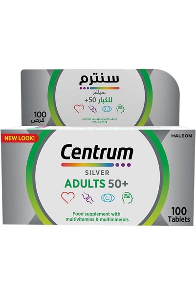 Centrum مكمل غذائي متعدد الفيتامينات والمعادن 50+ سيلفر 100 قرص