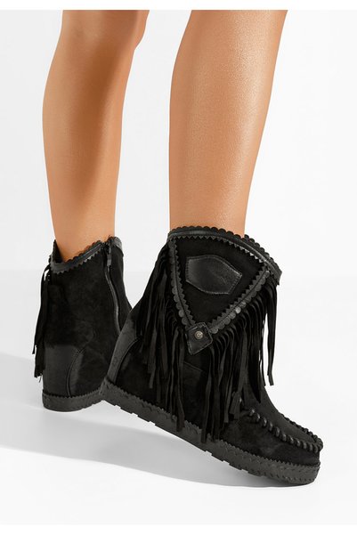 B T Shoes Μαύρες μπότες πλατφόρμας Ίρια