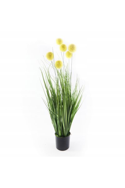 Midex Iarbă artificială, cap de floare gros, flori galbene, 85 cm