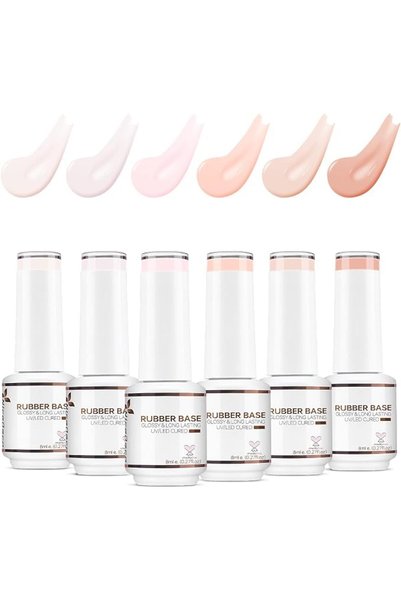Nicedeco 4 In 1 Rubber Base Gel Set For Nails Nude Rose Pink Sheer Color Gel ...