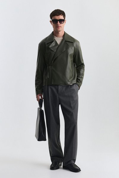 Antioch Faux Leather Tie-Up Jacket