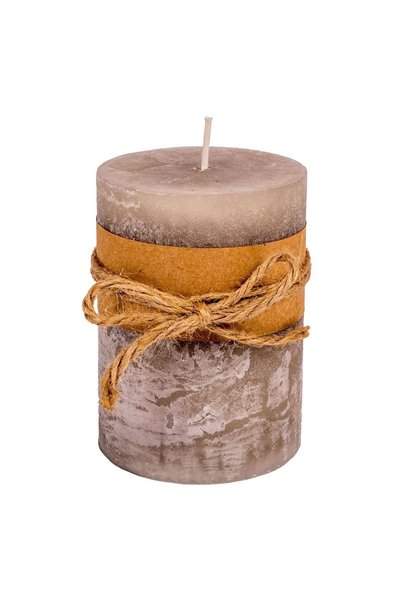 OEM Lumânare parfumată taupe cu înfășurare din sfoară, 6.8x9.5cm